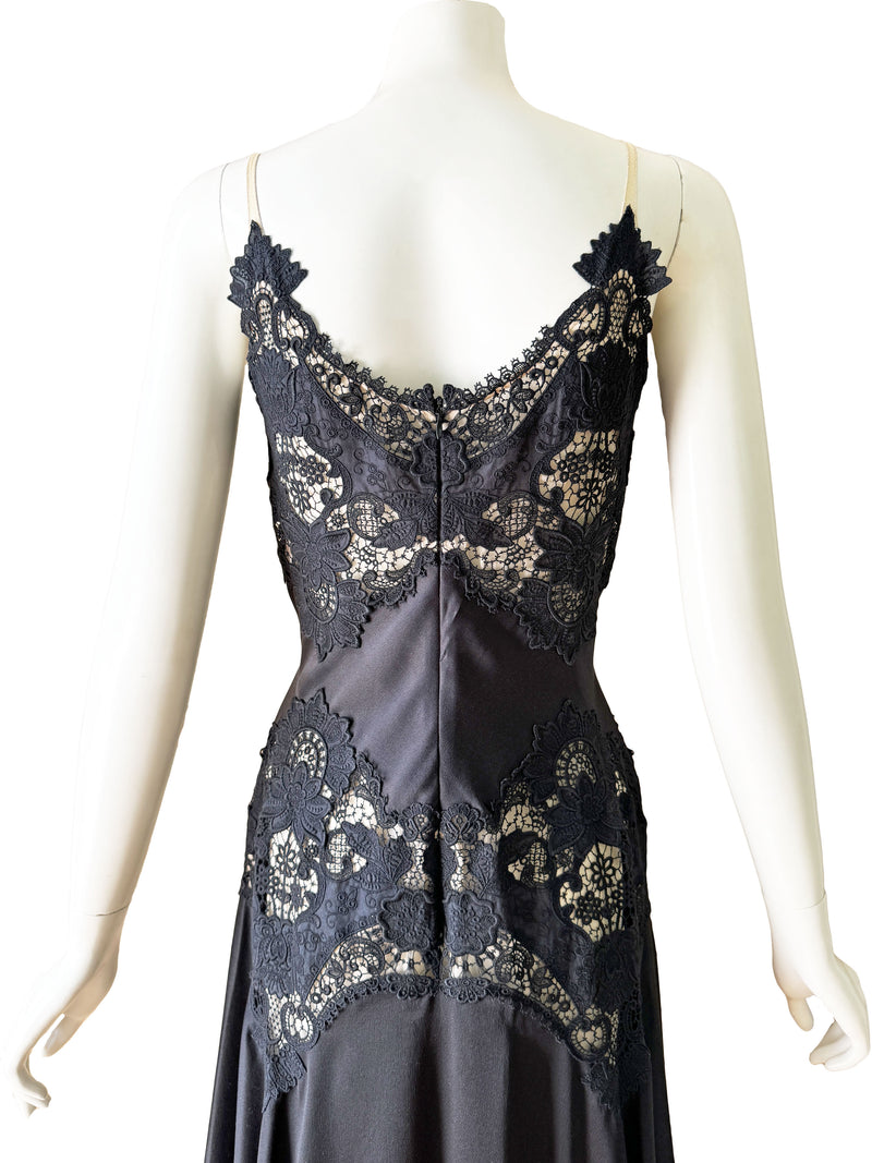 Alexander McQueen 2005 Black Guipure Lace & Silk Dress