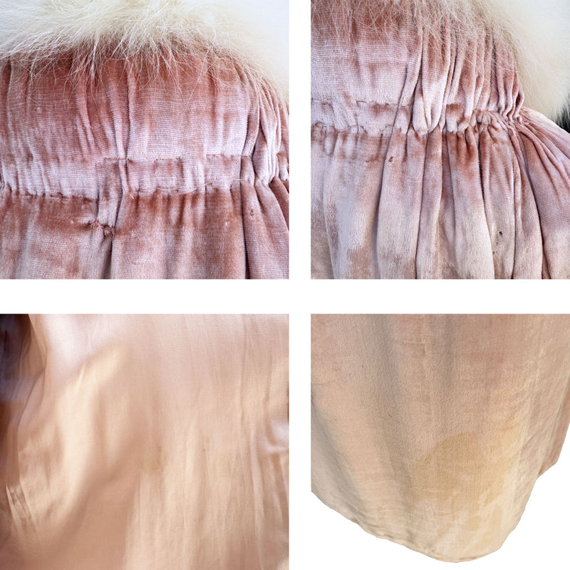 1920s French Couture Pink Silk Velvet Dress & Coat  Set