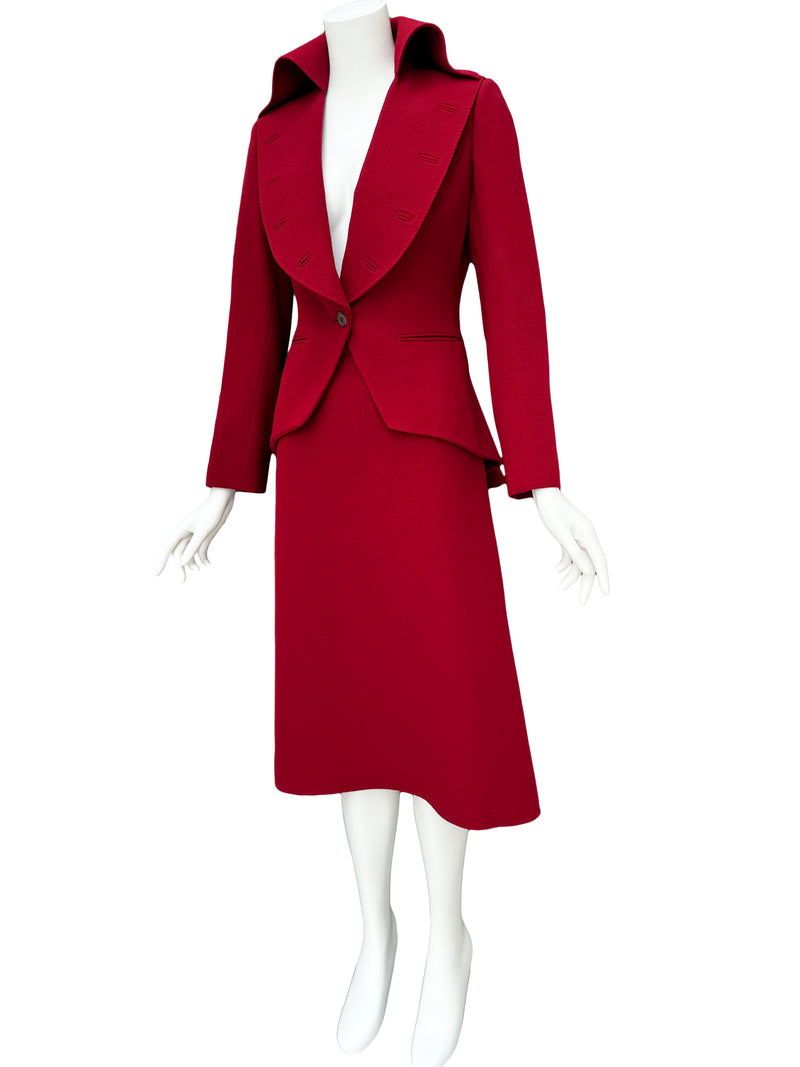 Alexander McQueen A/W 2006 'The Widows of Culloden' Red Skirt Suit