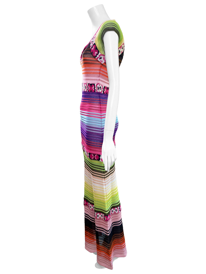 christian lacroix maxi dress NWT CHRISTIAN LACROIX Multi Color Sleeveless Embroider Maxi Dress Sz S