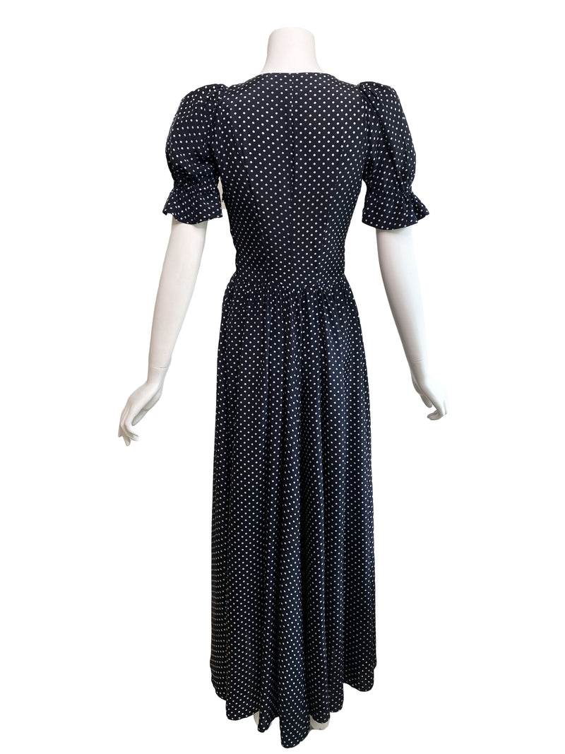 Biba 1970s Milkmaid Maxi Dress