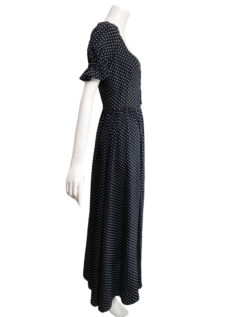 Biba 1970s Milkmaid Maxi Dress