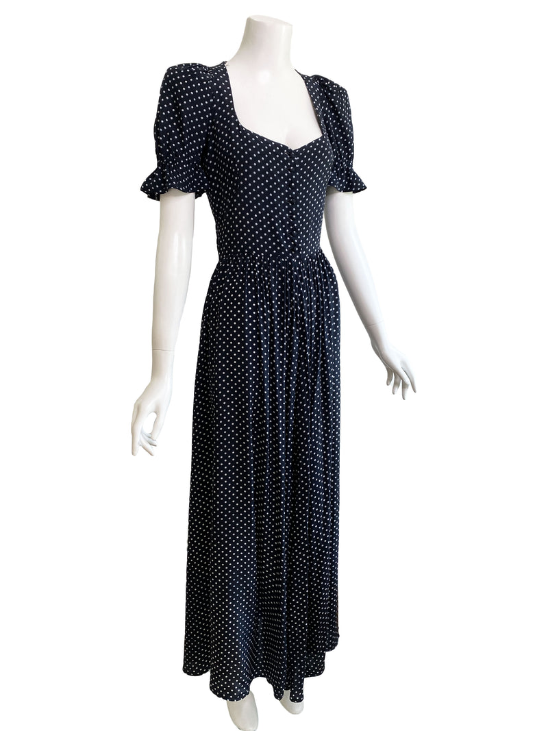 Biba 1970s Milkmaid Maxi Dress