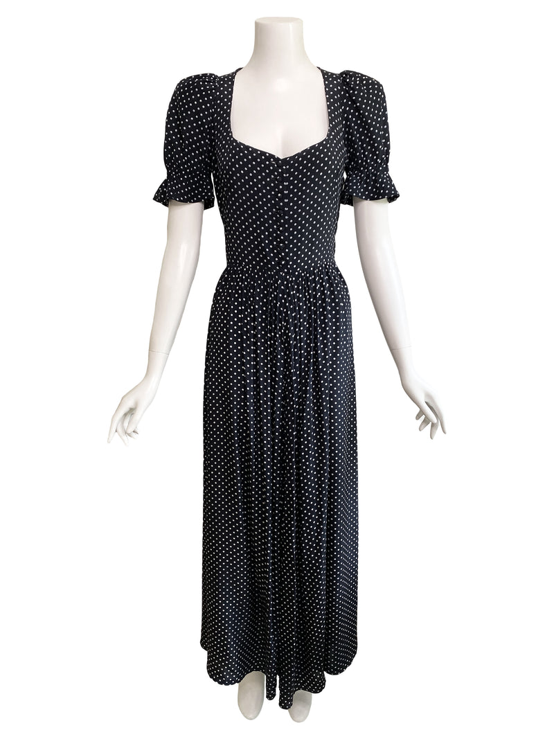 Biba 1970s Milkmaid Maxi Dress