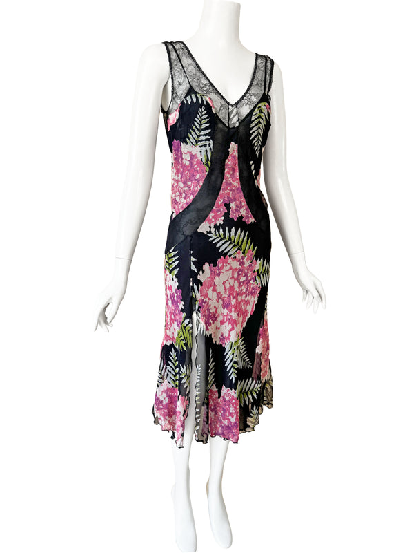Blumarine Y2K Silk & Lace Dress