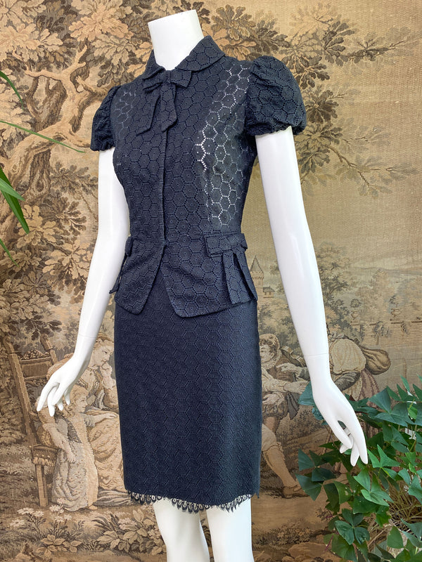 Blumarine Y2K Eyelet Skirt Suit