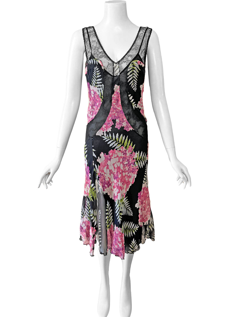 Blumarine Y2K Silk & Lace Dress