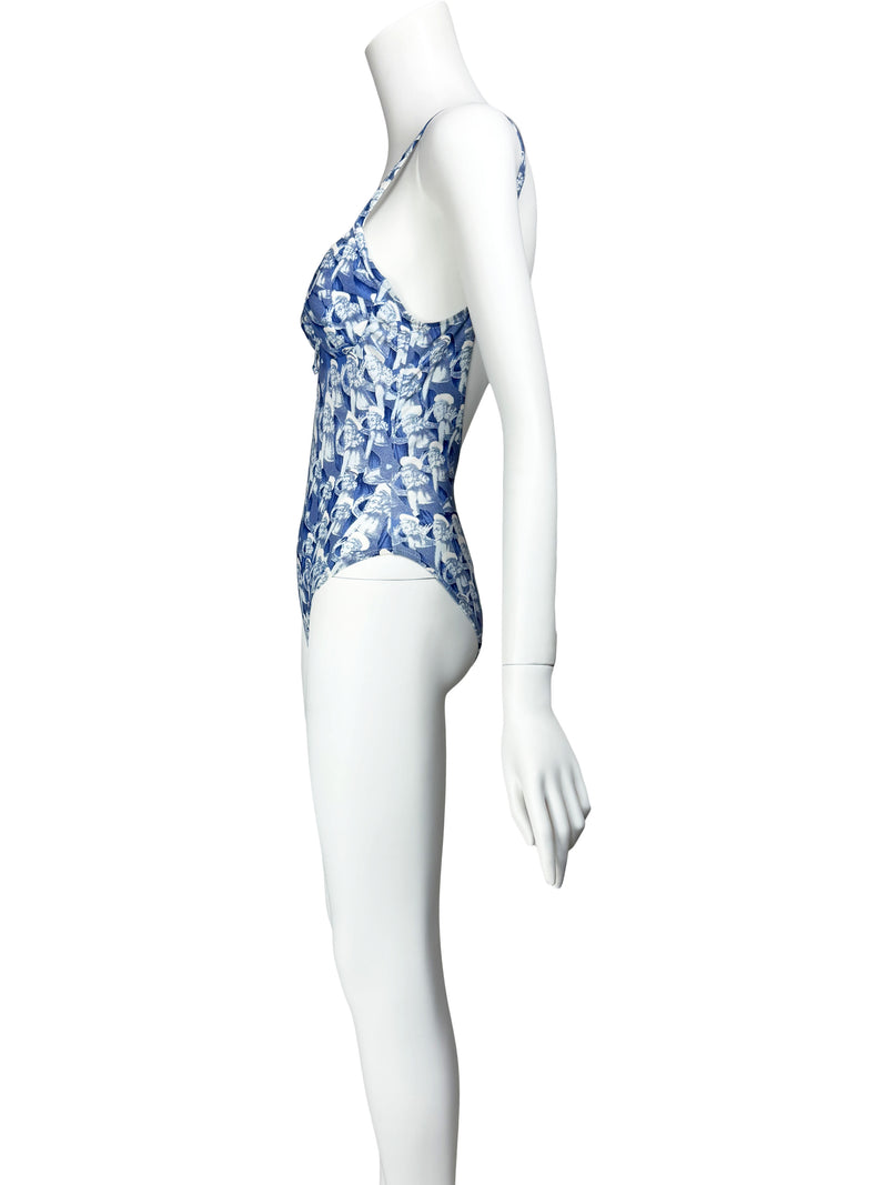 Blumarine Follies 1990s Pinup Girl Print Swimsuit