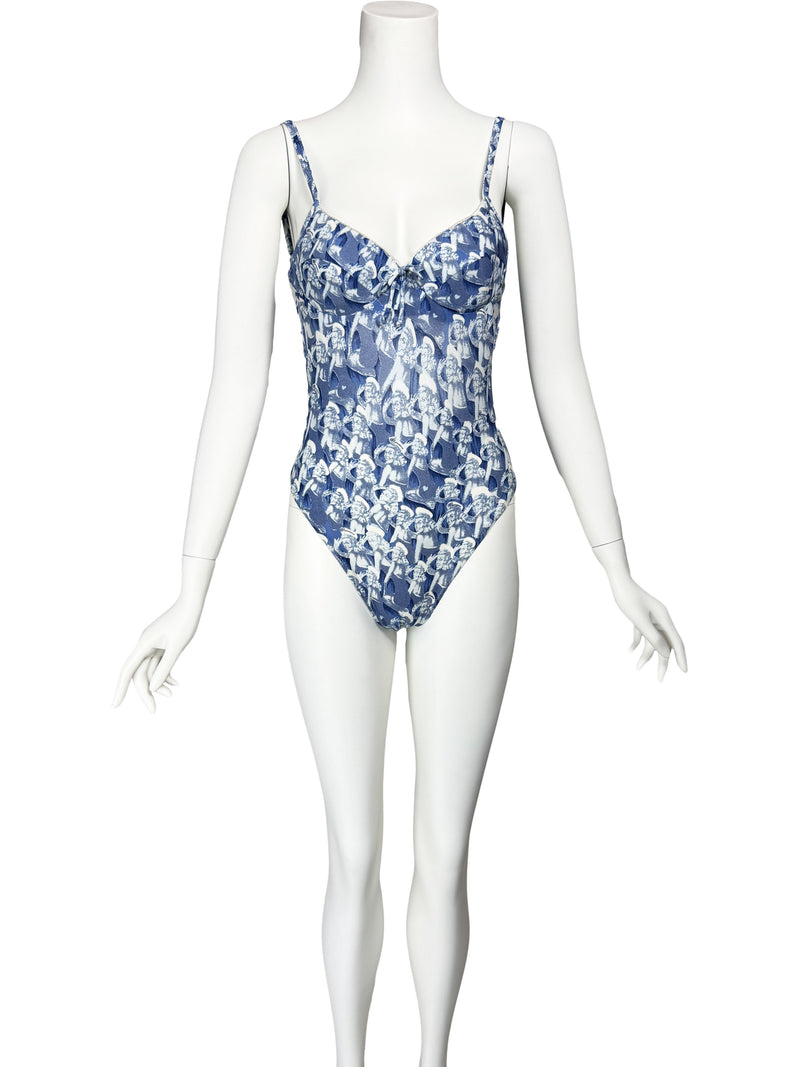 Blumarine Follies 1990s Pinup Girl Print Swimsuit