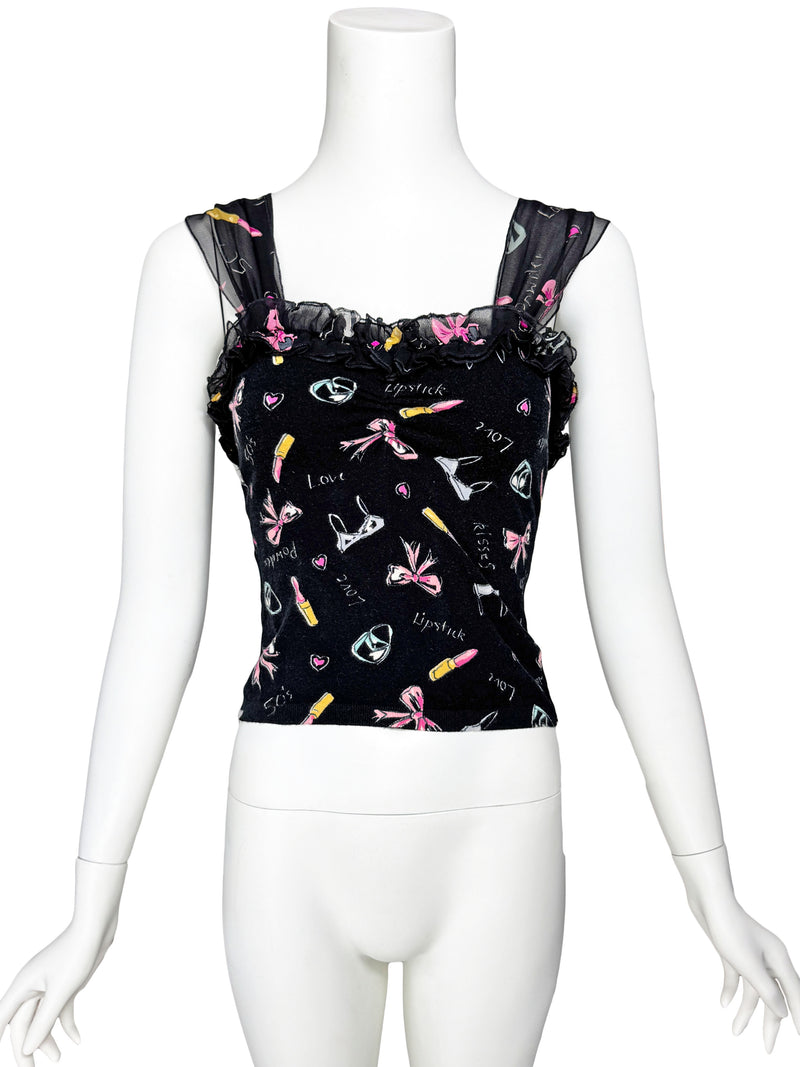 Blugirl Blumarine Y2K  Lipstick Print Top