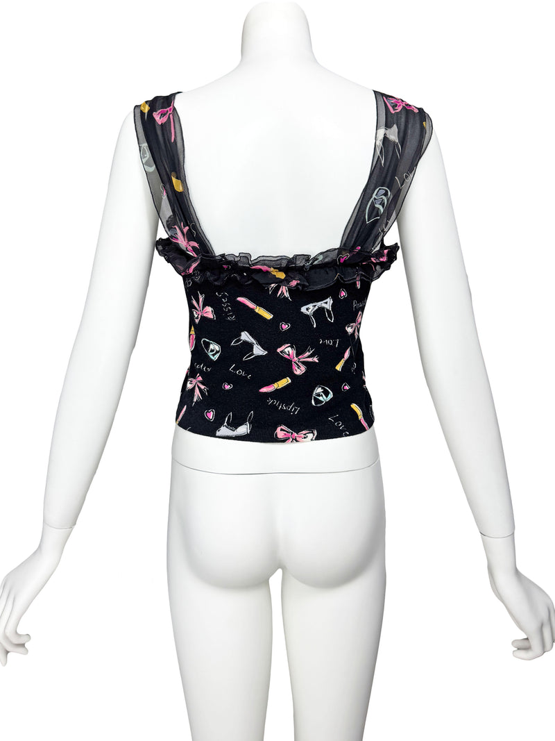 Blugirl Blumarine Y2K  Lipstick Print Top