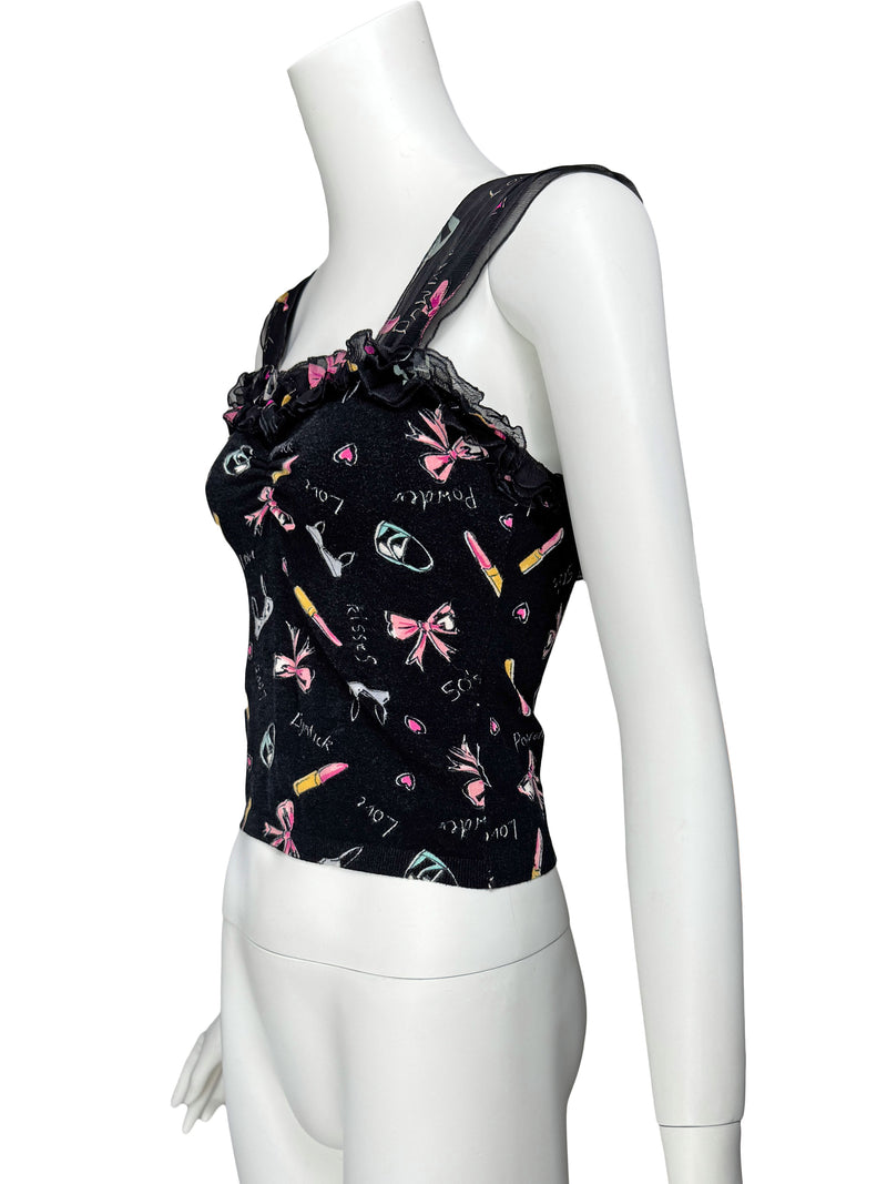 Blugirl Blumarine Y2K  Lipstick Print Top