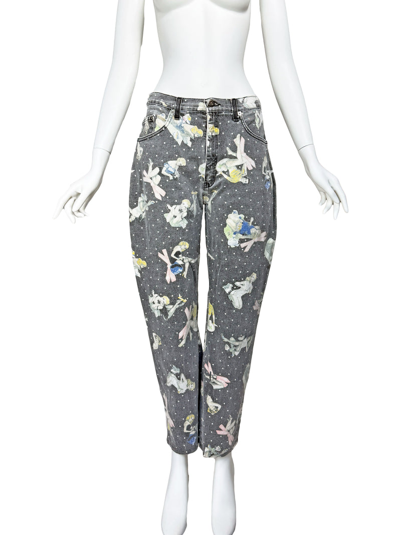 Blumarine Y2K Pinup Print Jeans