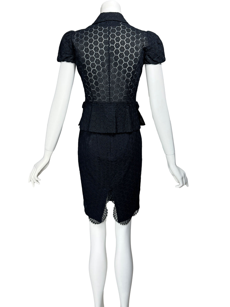 Blumarine Y2K Eyelet Skirt Suit