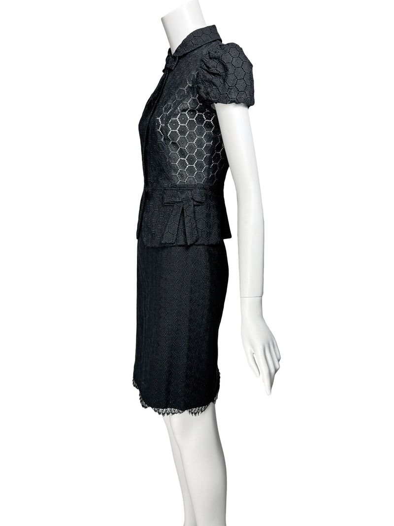 Blumarine Y2K Eyelet Skirt Suit