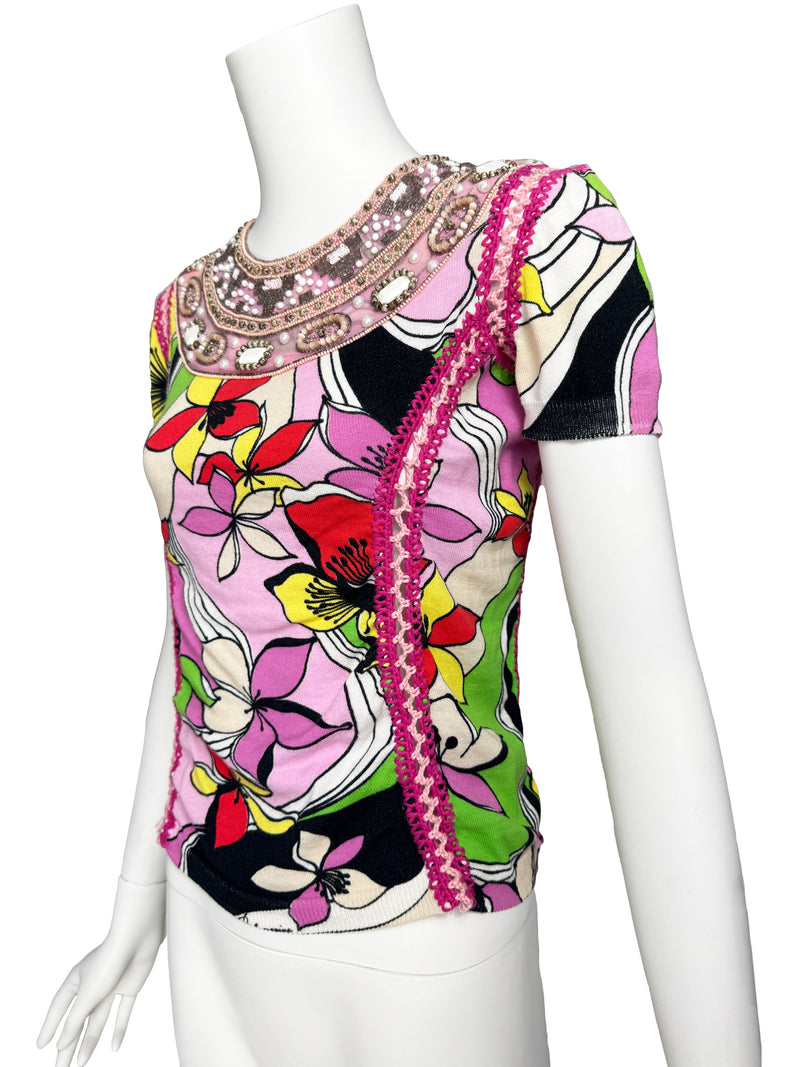 Blumarine Y2K Embellished Knit Top