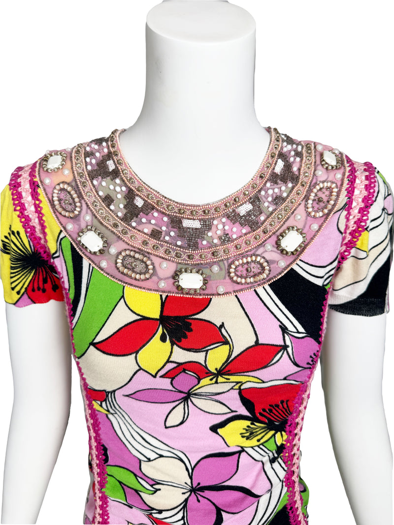 Blumarine Y2K Embellished Knit Top