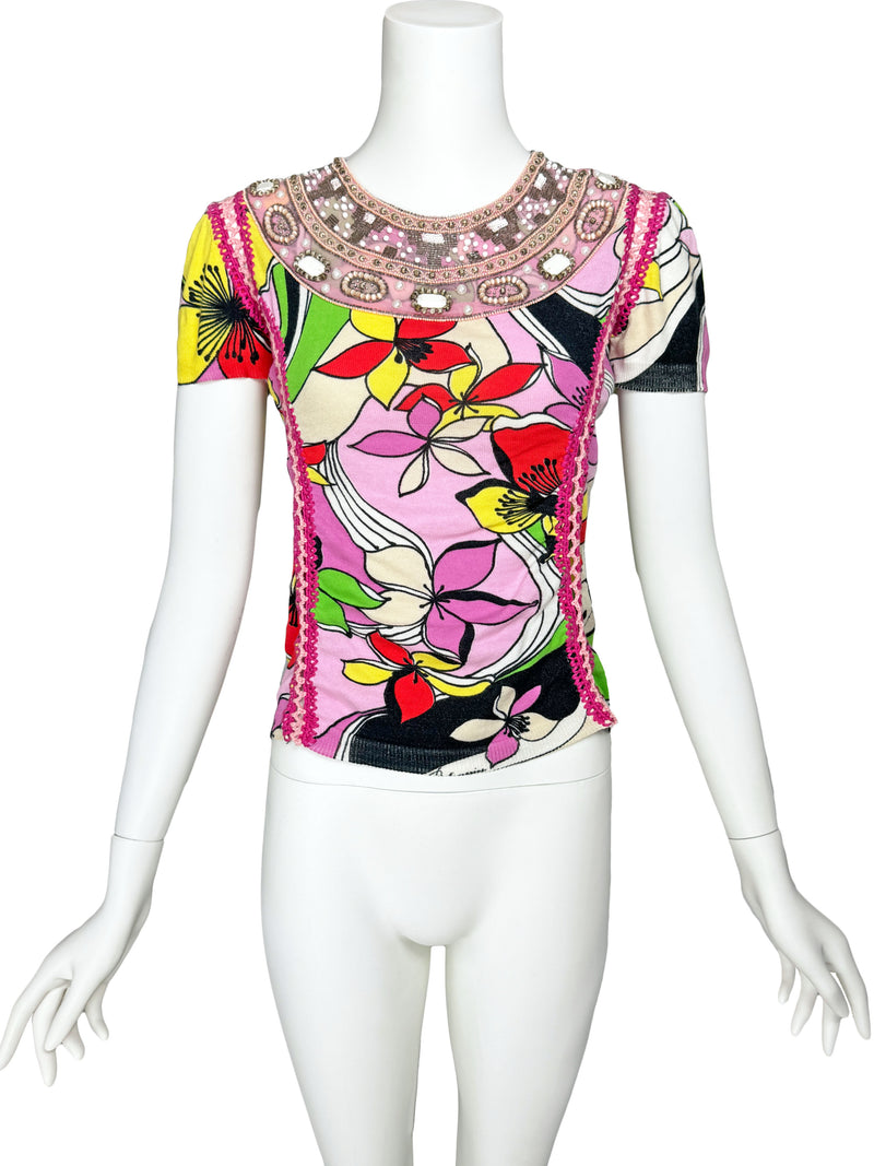 Blumarine Y2K Embellished Knit Top