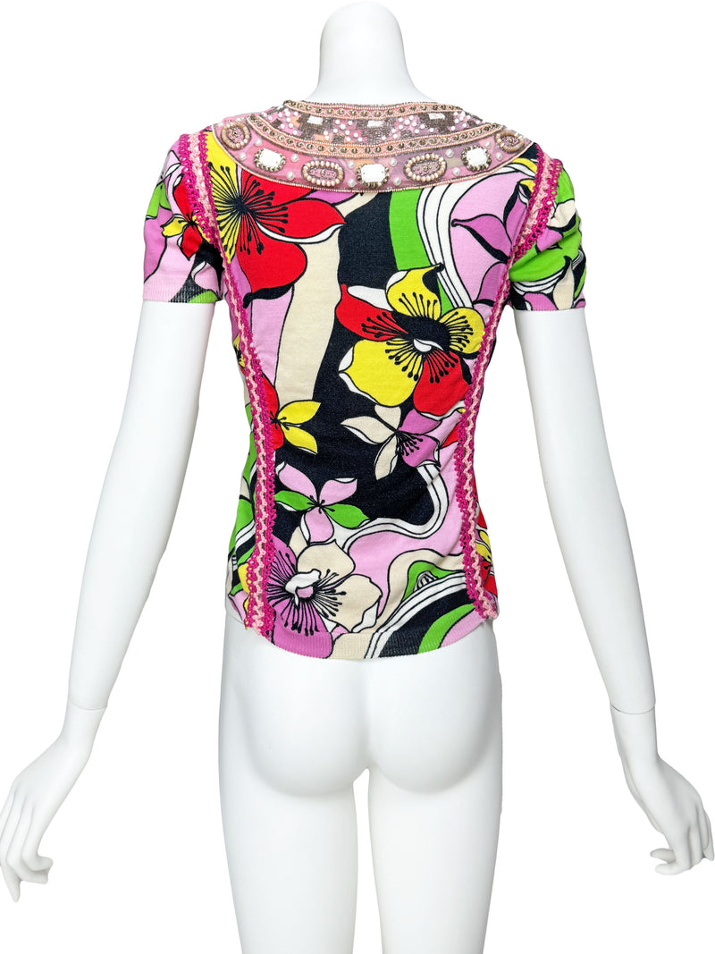 Blumarine Y2K Embellished Knit Top