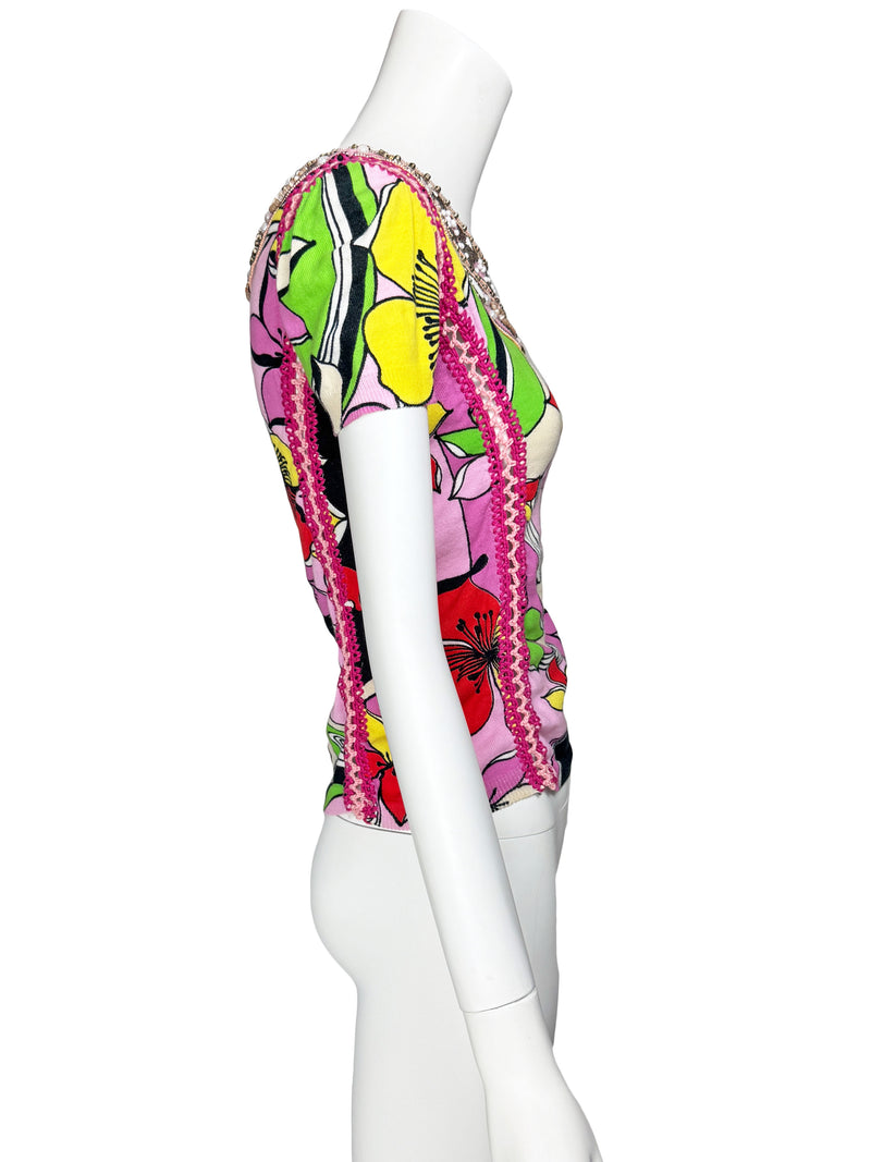 Blumarine Y2K Embellished Knit Top