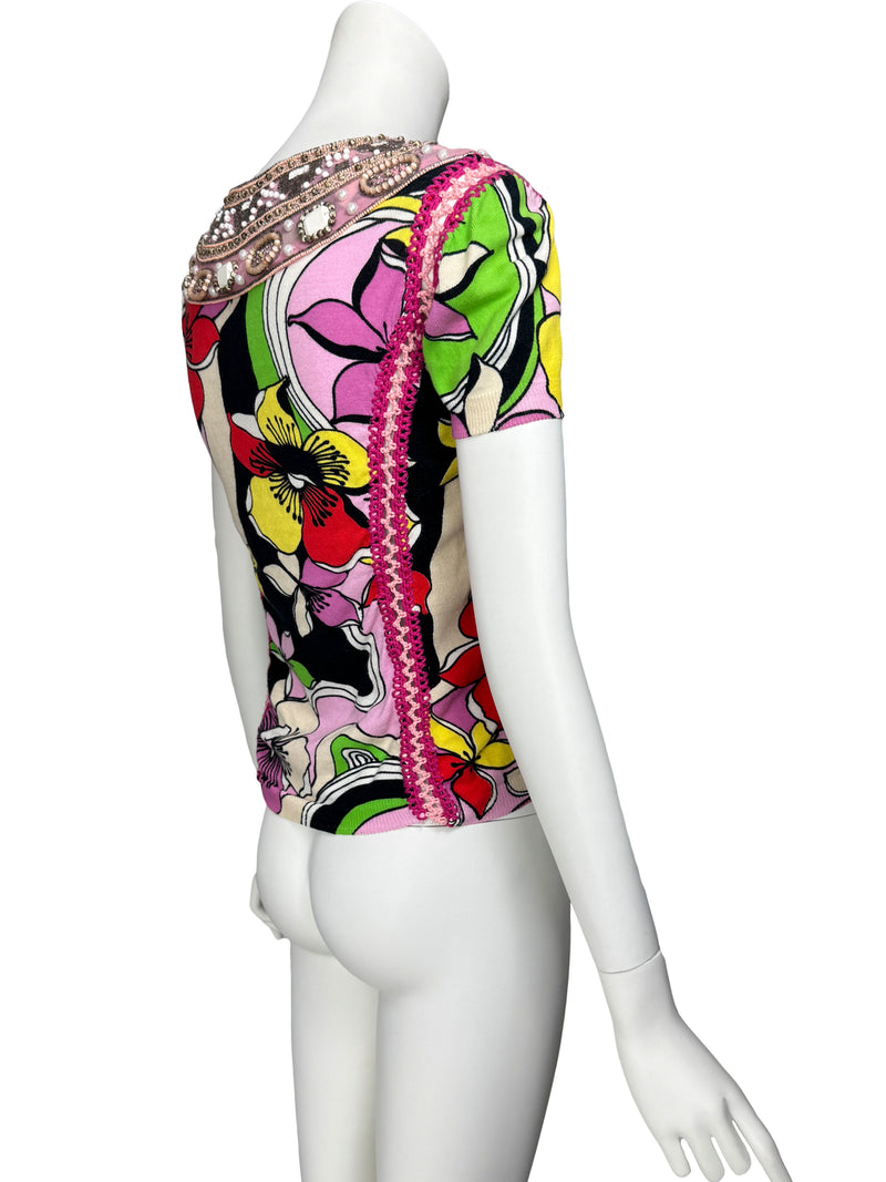 Blumarine Y2K Embellished Knit Top