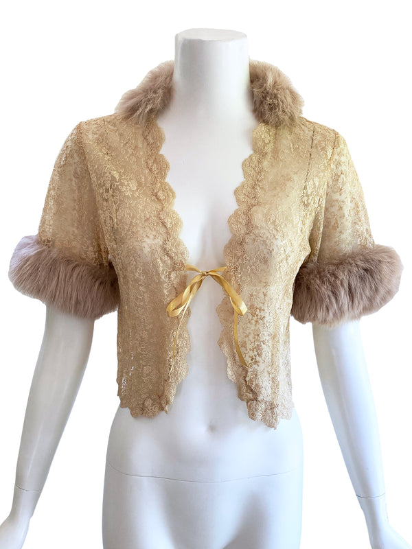 1930s Tambour Lace Boudoir Jacket