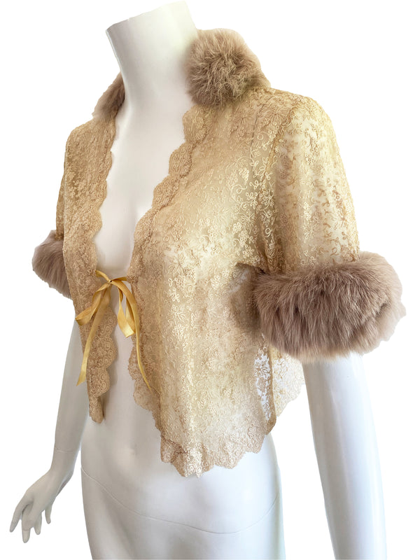 1930s Tambour Lace Boudoir Jacket