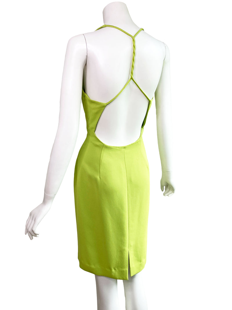 Cache Y2K Chartreuse Mini Dress