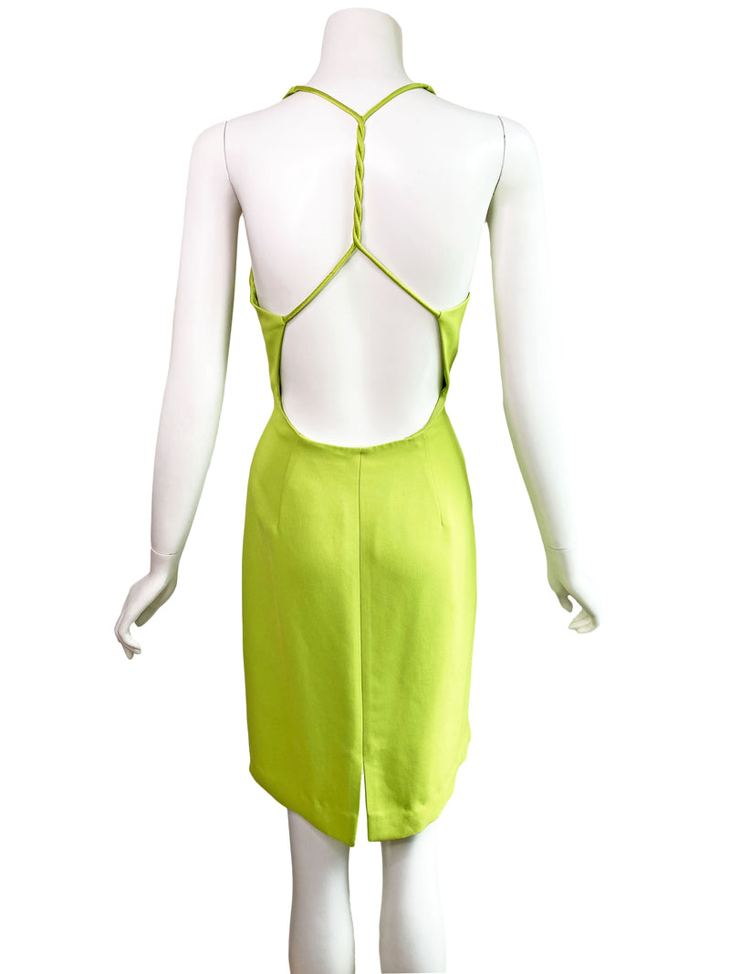 Cache Y2K Chartreuse Mini Dress