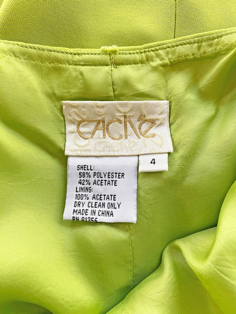 Cache Y2K Chartreuse Mini Dress