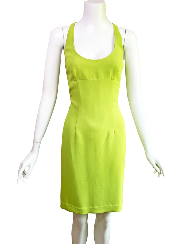 Cache Y2K Chartreuse Mini Dress