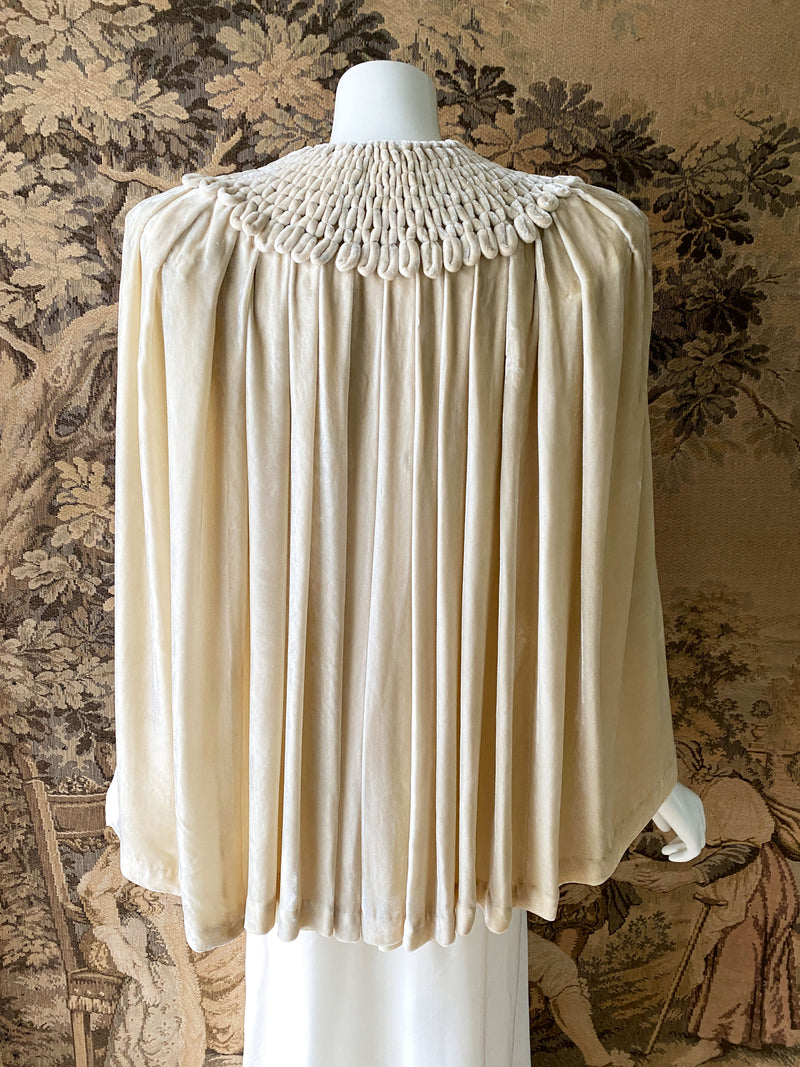 1930s Art Deco Velvet Cape