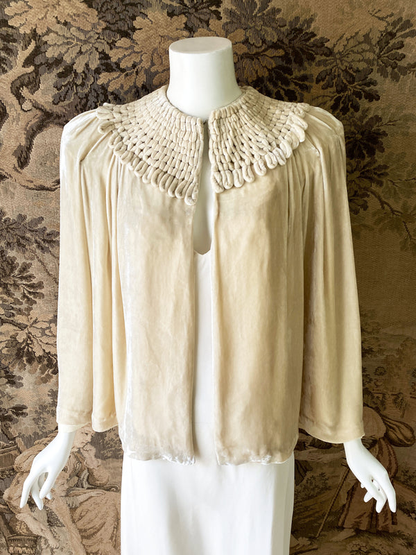 1930s Art Deco Velvet Cape