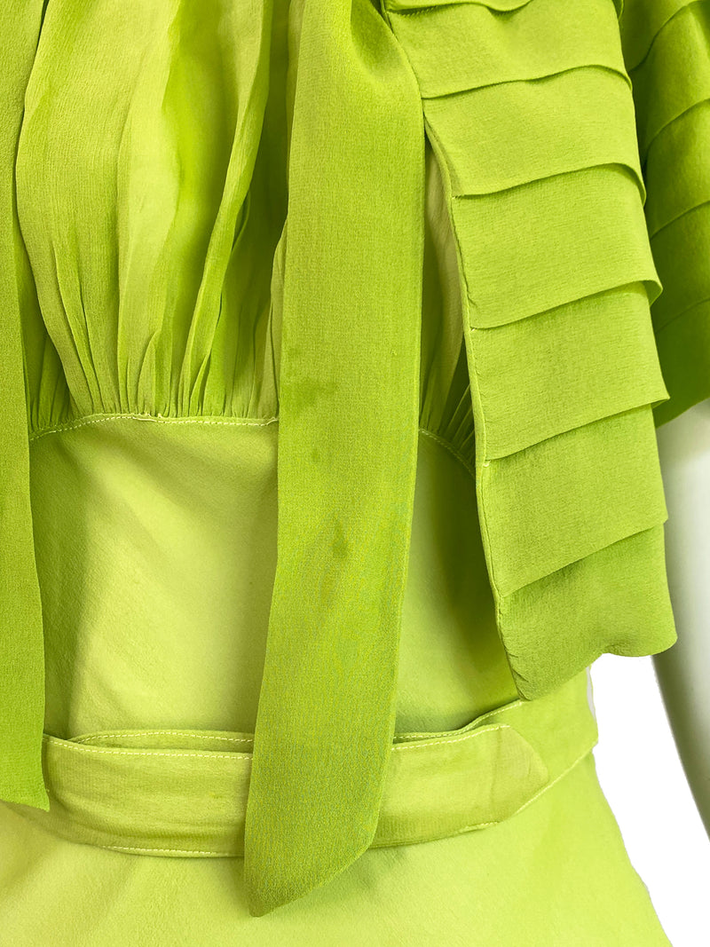 1930s Deco Silk Dress & Jacket Set