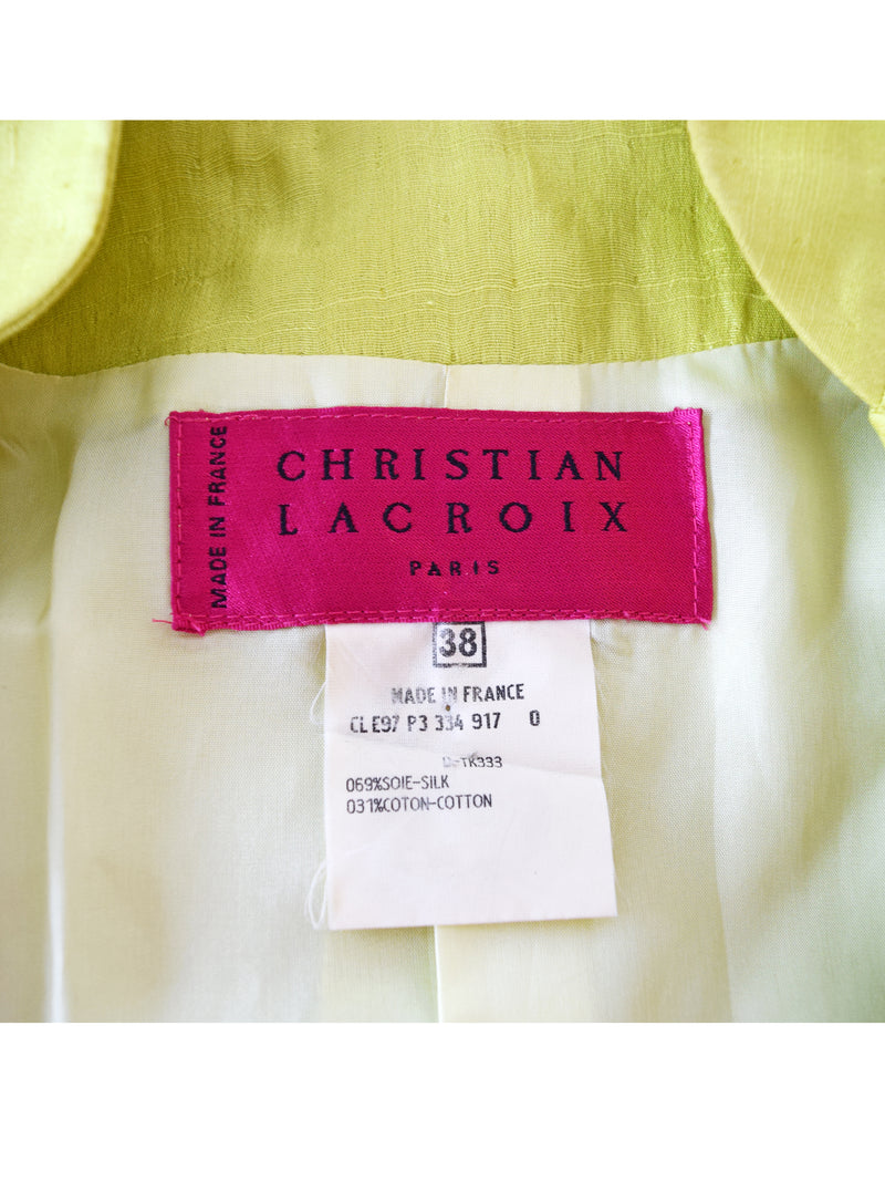 Christian Lacroix 1980s Chartreuse Jacket