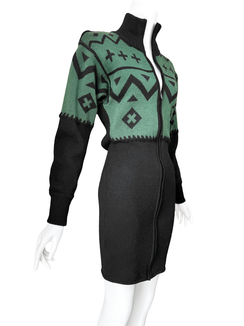 Claude Montana Fall 1986 Knit Mini Dress