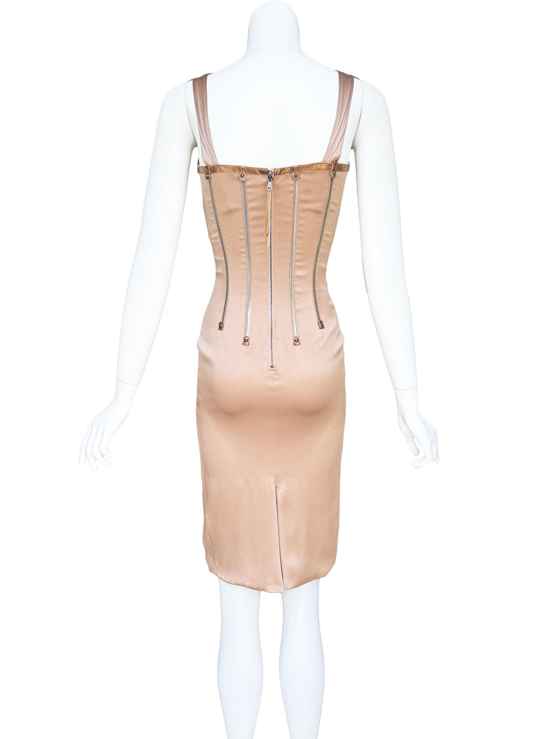 Dolce & Gabbana F/W 2007 Rose Gold Corset Dress Sweet Disorder Vintage Dolce & Gabbana F/W 2007 Rose Gold Corset Dress Sweet Disorder Vintage