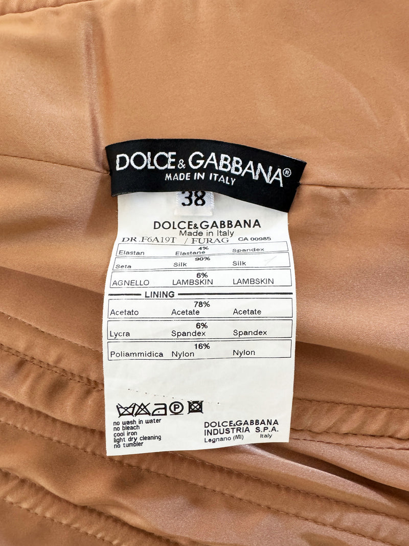 Dolce & Gabbana F/W 2007 Rose Gold Corset Dress