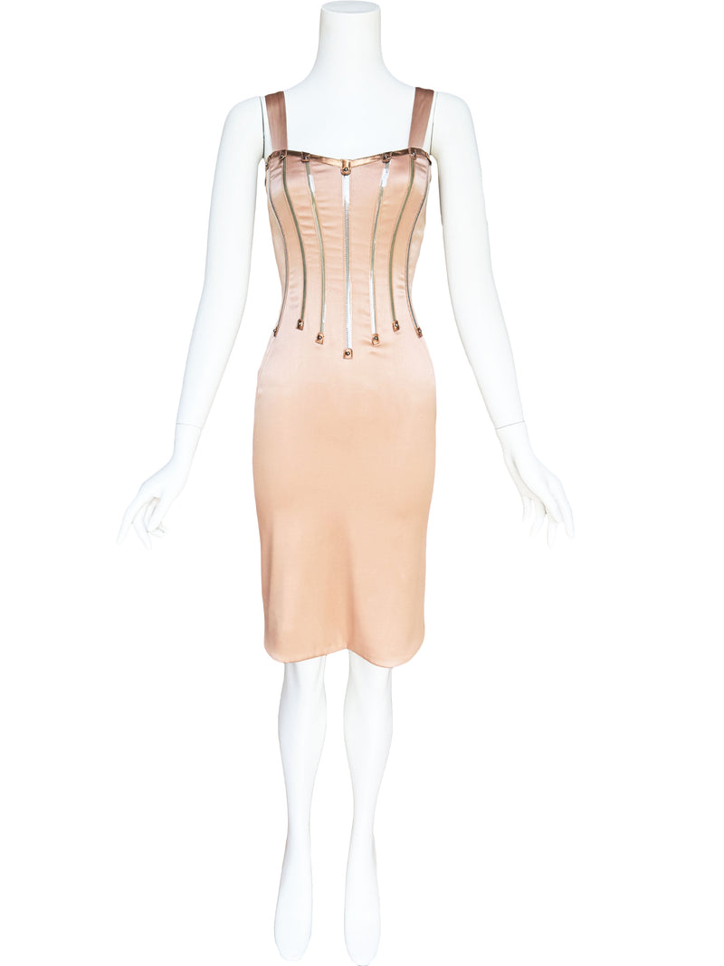 Dolce & Gabbana F/W 2007 Rose Gold Corset Dress
