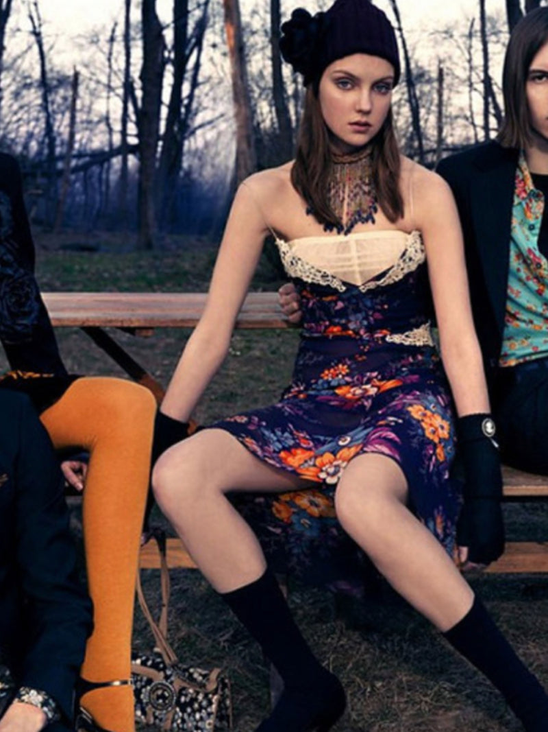D&G Dolce & Gabbana A/W 2004 Floral Silk Chiffon Dress