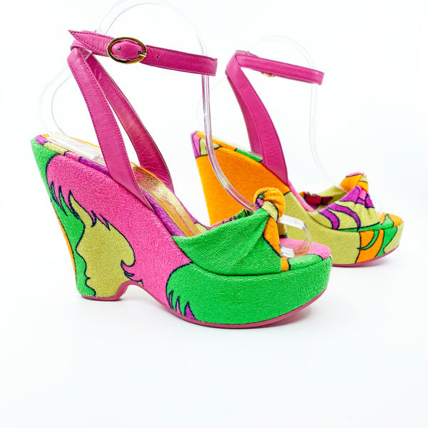 D&G Dolce & Gabbana Y2K Neon Terry Wedges – Sweet Disorder