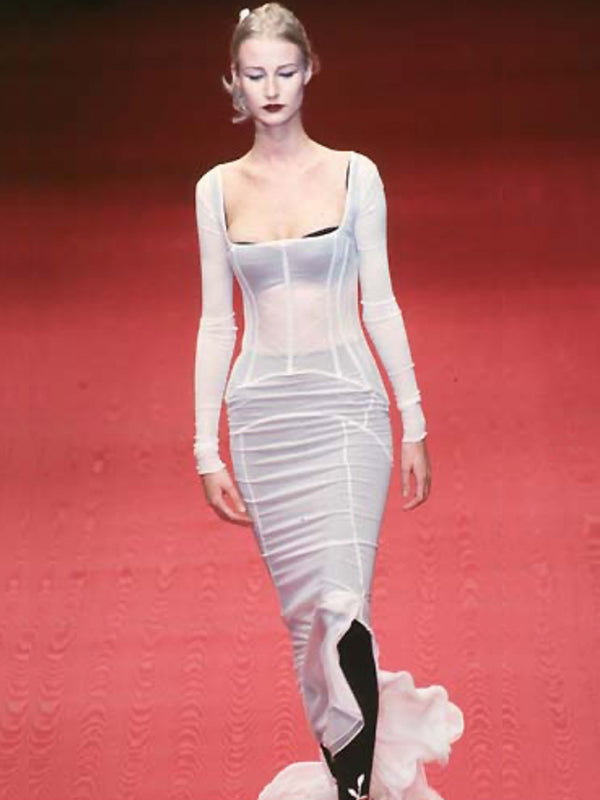 Dolce & Gabbana A/W 1997 Black Mesh Corset Dress