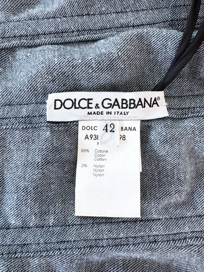 Dolce & Gabbana 1990s Studded Denim Corset Top