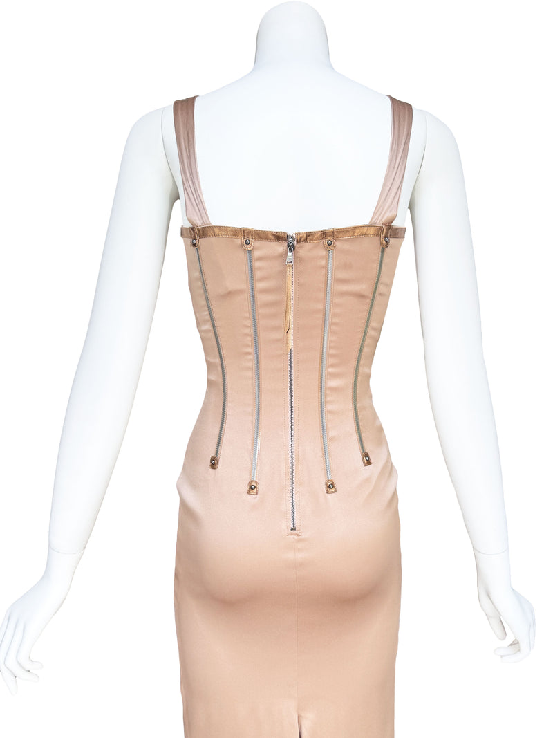 Dolce & Gabbana F/W 2007 Rose Gold Corset Dress