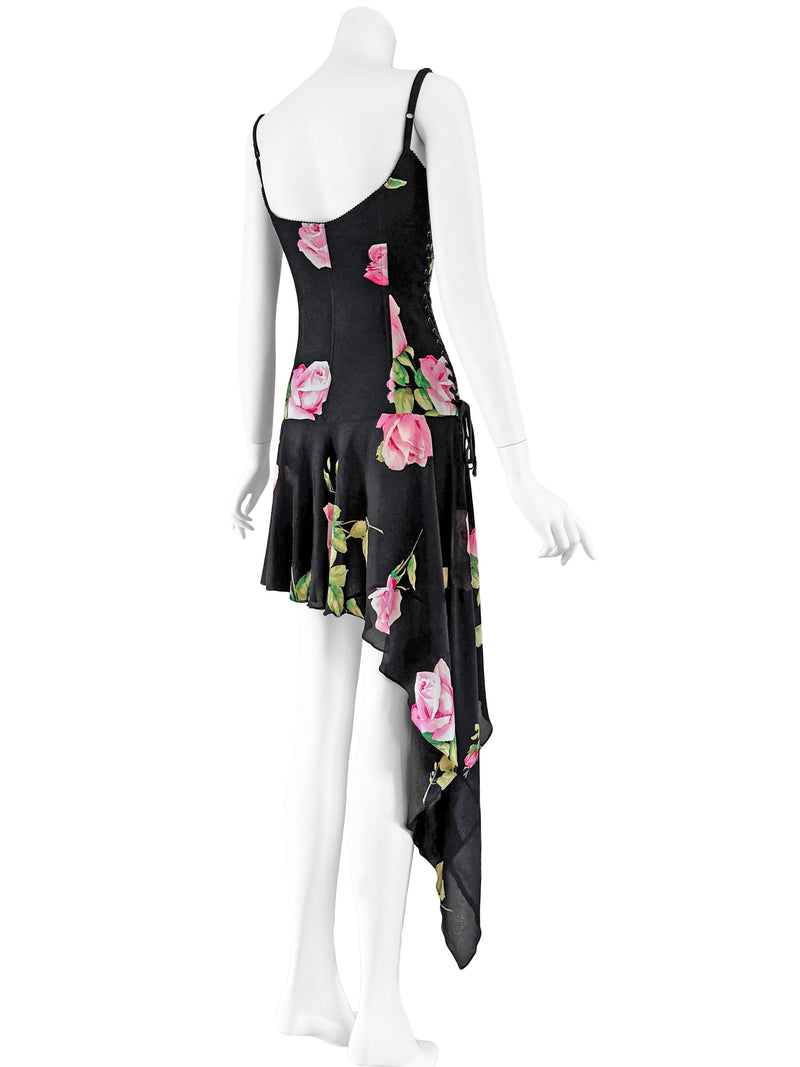 Dolce & Gabbana A/W 2003 Floral Silk Corset Dress