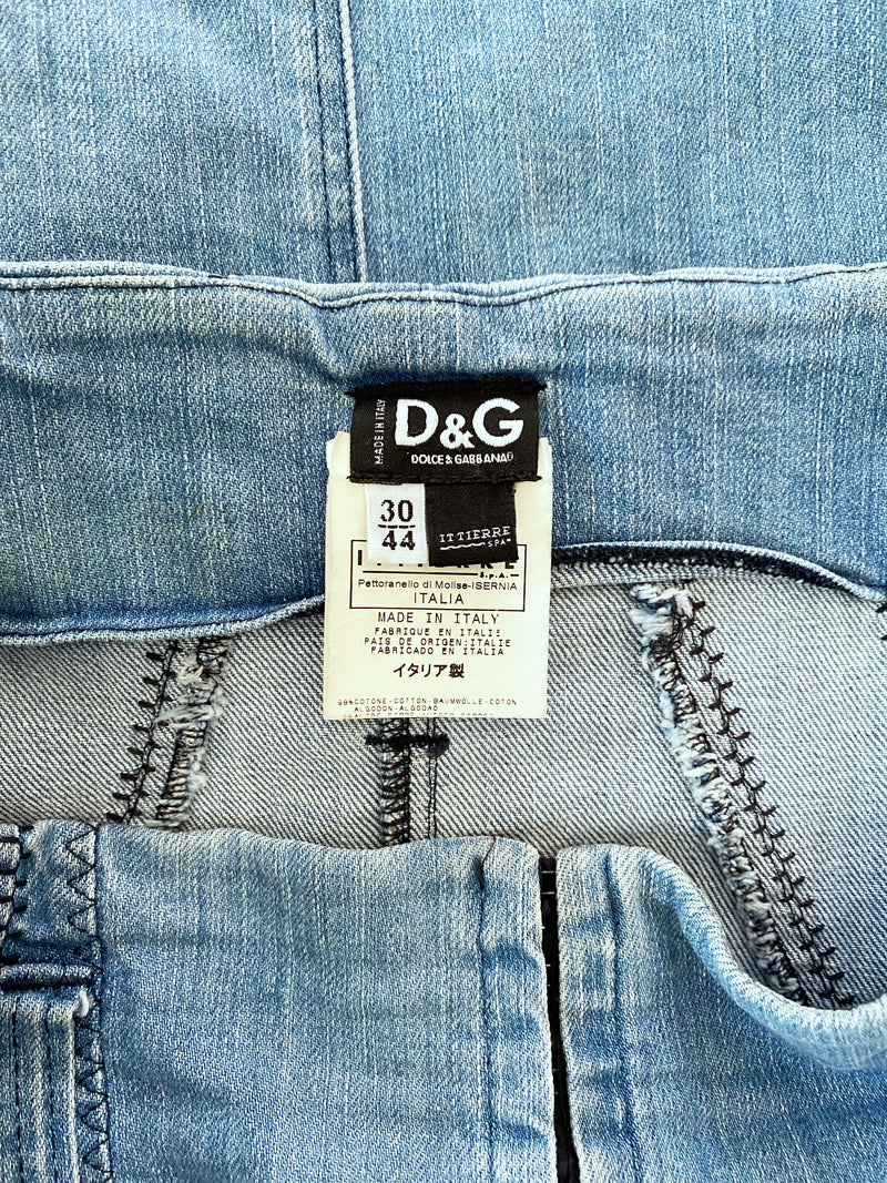 D&G Dolce Gabbana Y2K Denim Corset Skirt