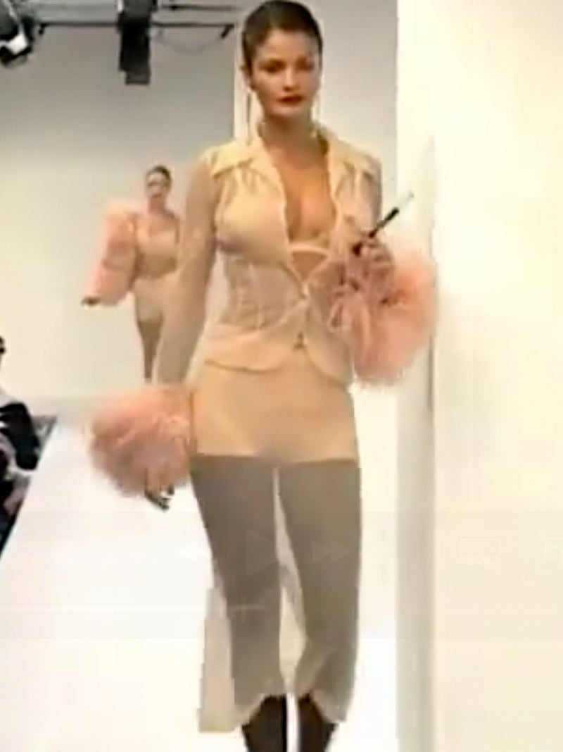 Dolce & Gabbana S/S 1995 Black Silk Organza Skirt Suit