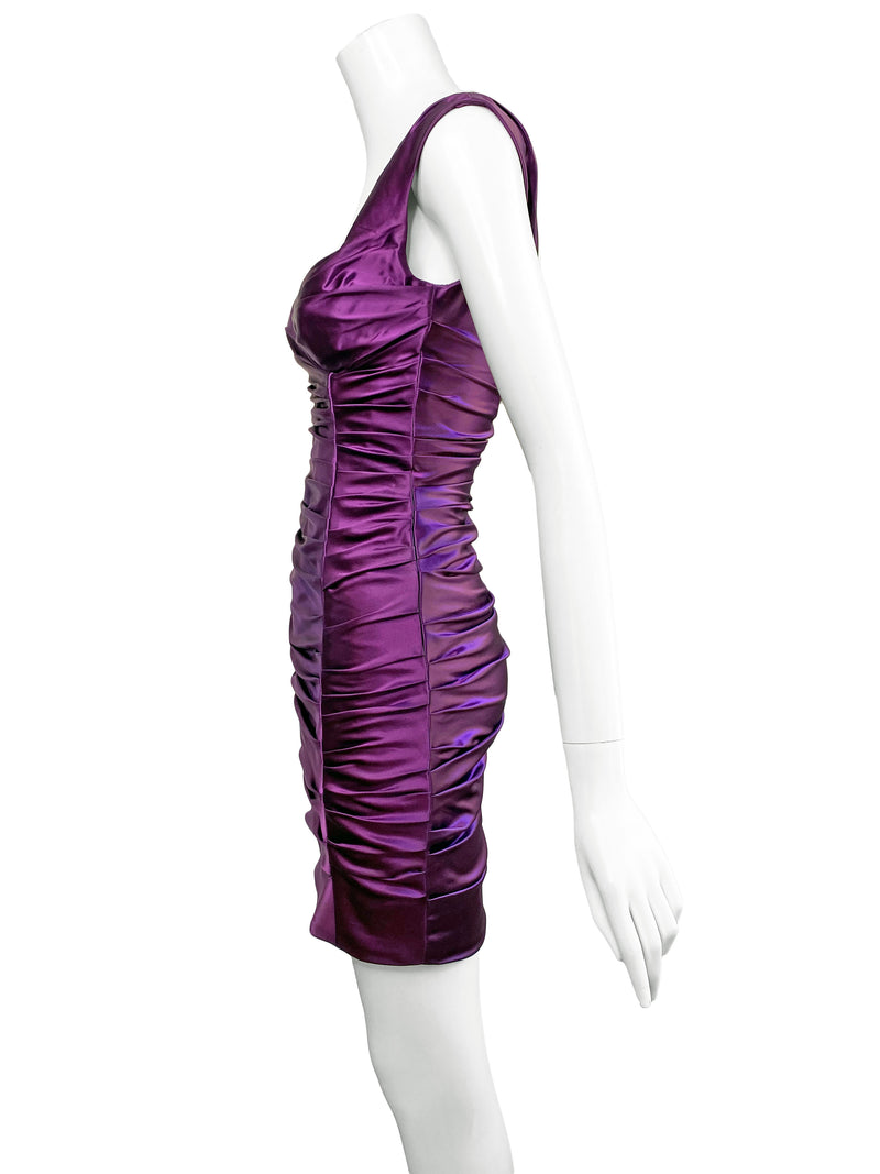 Dolce & Gabbana Y2K Purple Satin Mini Dress