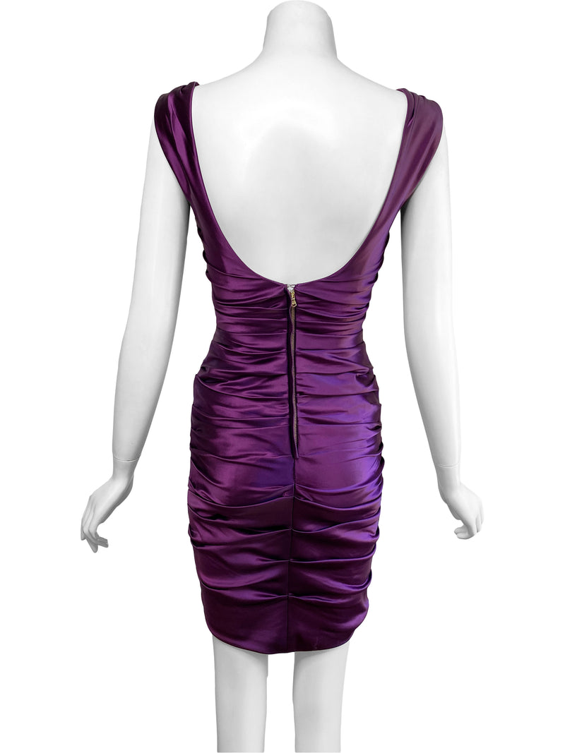 Dolce & Gabbana Y2K Purple Satin Mini Dress