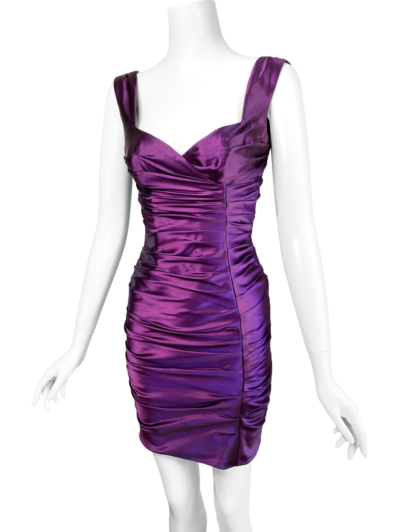 Dolce & Gabbana Y2K Purple Satin Mini Dress